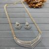 MSCreation Silver Plated Cubic Zirconia Studded Magalsutra & Earring Set
