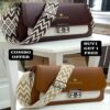MScreation Dual-Tone Sling Bag Combo – Brown & Tan with Printed Strap (Buy 1 Get 1 Free)