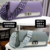 MSCreation Dual-Tone Sling Bag Combo – Lavender & Teal with Printed Strap (Buy 1 Get 1 Free)